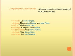 Predicativo do Sujeito É a função sintáctica desempenhada pela palavra ou expressão que se junta aos verbos copulativos ou de significação indefinida.