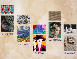 El Punto
La Linea
El Plano
La Textura
El Volumen
 