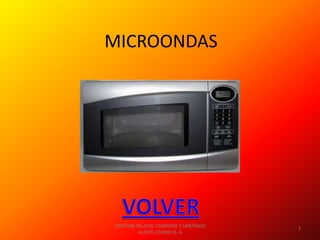 MICROONDAS




CRISTIAN PALACIO CARDONA Y SANTIAGO
                                      7
          ALZATE OSORIO 8- A
 