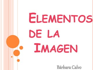 ELEMENTOS
DE LA
IMAGEN
Bárbara Calvo
 