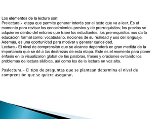 Elementos de la lectura y la escritura | PPTX