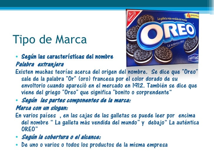 Elementos de la marca oreo
