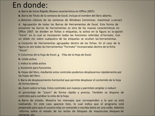 Elementos De La Pantalla De Excel