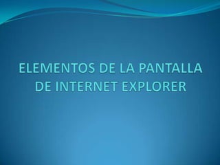 ELEMENTOS DE LA PANTALLA DE INTERNET EXPLORER 