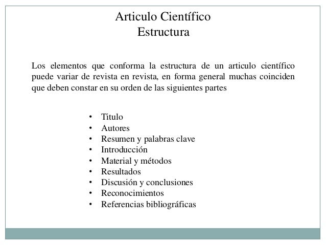 Elementos del articulo cientifico