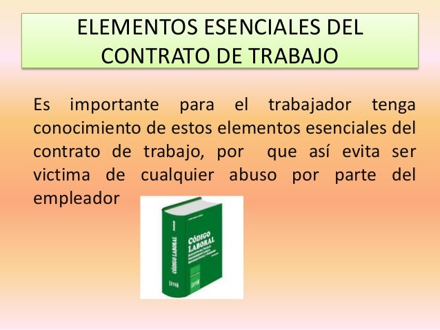 Elementos del contrato de trabajo