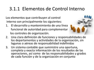 Control Interno Contable Elementos del control interno | PPTX