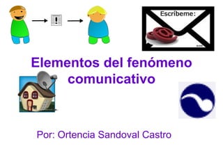 Elementos del fenómeno comunicativo Por: Ortencia Sandoval Castro 