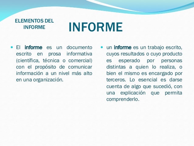 Elementos del informe