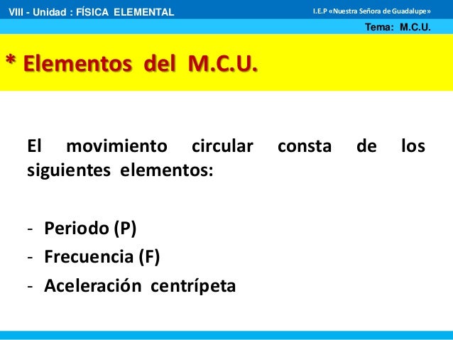 Elementos del movimiento circular
