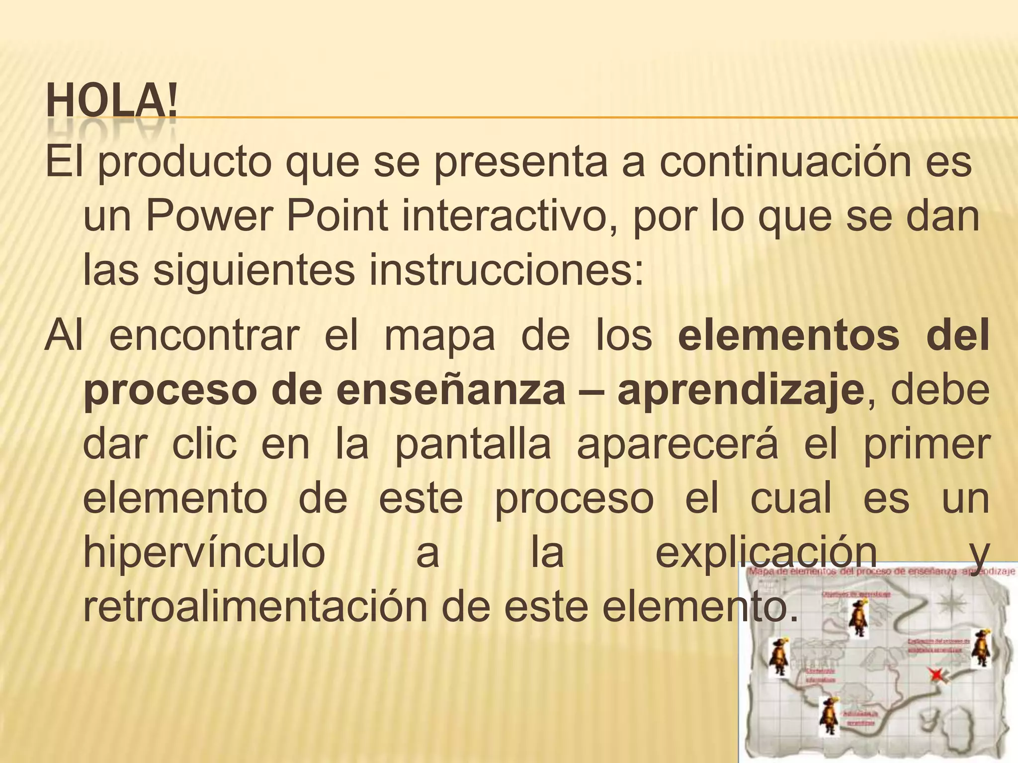 Elementos del proceso de enseñanza aprendizaje taller | PPT