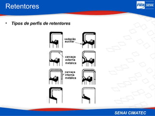 Retentores
• Tipos de perfis de retentores
 