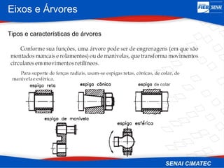 Eixos e Árvores
Tipos e características de árvores
 