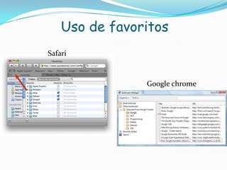Uso de favoritosSafariGoogle chrome