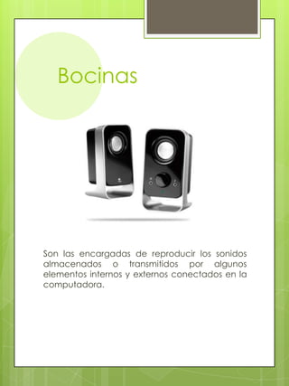 CPUCarcasaEs la abreviación de las siglas en ingles de las palabras Unidad Central de Procesamiento (central processingunit). El CPU es el cerebro dela computadora, el CPU es el elemento más importante de un sistema de computo.En computadoras personales y pequeños servidores, el CPU esta contenido en una pastilla llamada microprocesador.