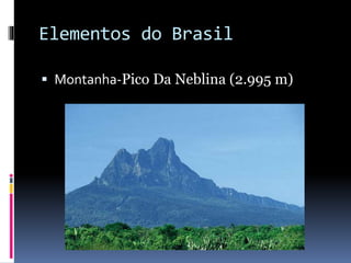 Elementos do Brasil
 Montanha-Pico Da Neblina (2.995 m)
 