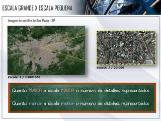 ESCALA GRANDE X ESCALA PEQUENA
Escala: 1 / 1.000.000
Escala: 1 / 20.000
Imagem de satélite de São Paulo - SP
 