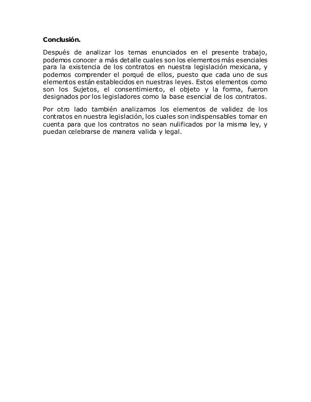 Elementos esenciales y de validez contratos mexico