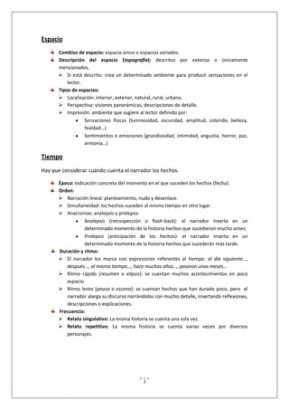 Elementos estructurales de la narración