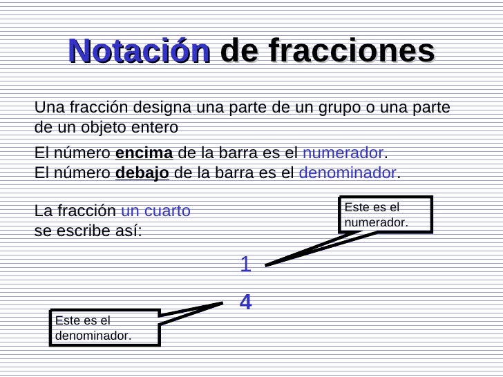 Elementos fracciones
