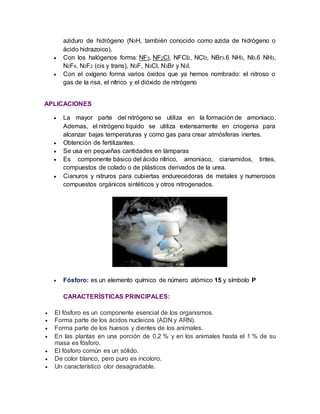 Elementos grupos VIIA, VIA, VA, IVA de la tabla periodica | DOCX