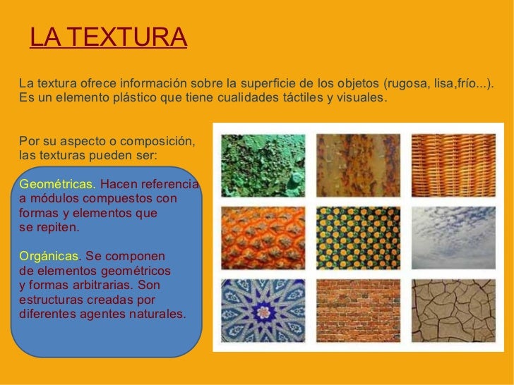 Resultado de imagen para elementos de visuales textura