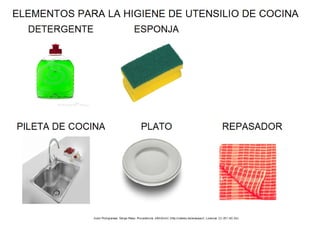 Elementos para la higiene de utensilios de cocina