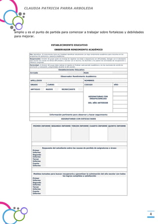 CLAUDIA PATRICIA PARRA ARBOLEDA

amplio y es el punto de partida para comenzar a trabajar sobre fortalezas y debilidades
para mejorar.

-Valor Creativo-

4

 
