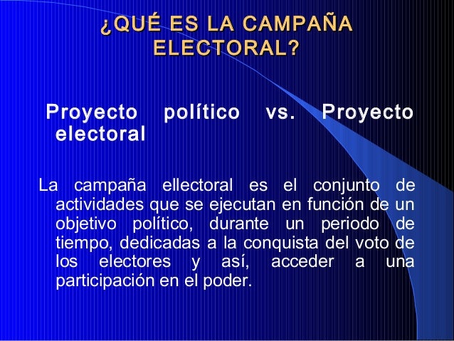 Elementos para una campaña electoral