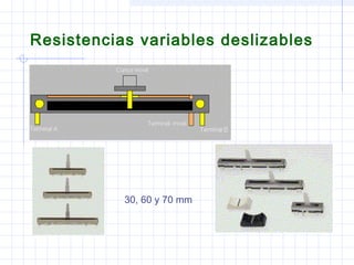 Resistencias variables deslizables
30, 60 y 70 mm
 