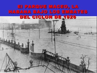 El PARQUE MACEO, LAEl PARQUE MACEO, LA
HABANA BAJO LOS EMBATESHABANA BAJO LOS EMBATES
DEL CICLON DE 1926DEL CICLON DE 1926
 