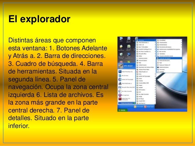 Elementos principales del sistema operativo de windows