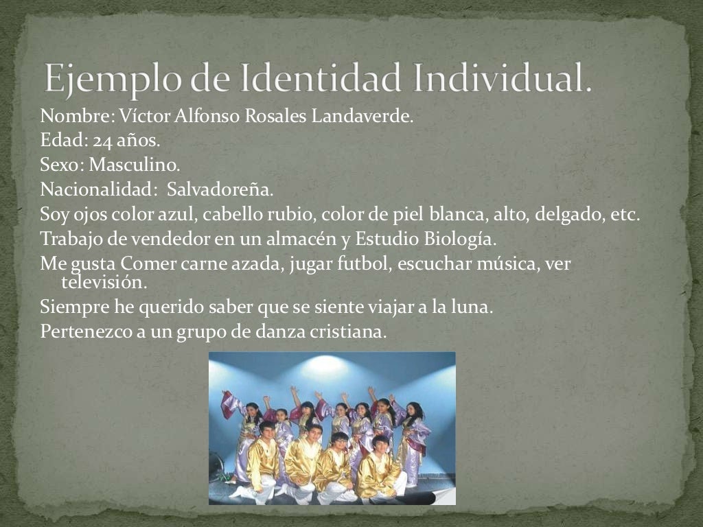 Elementos que componen la identidad individual y colectiva Elementos que componen la identidad individual y colectiva