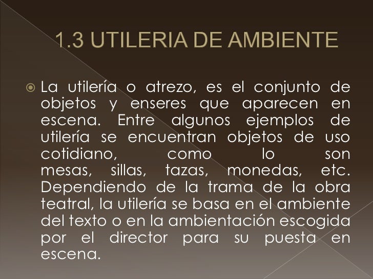 Elementos tecnicos de produccion teatral