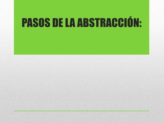 PASOS DE LA ABSTRACCIÓN:
 