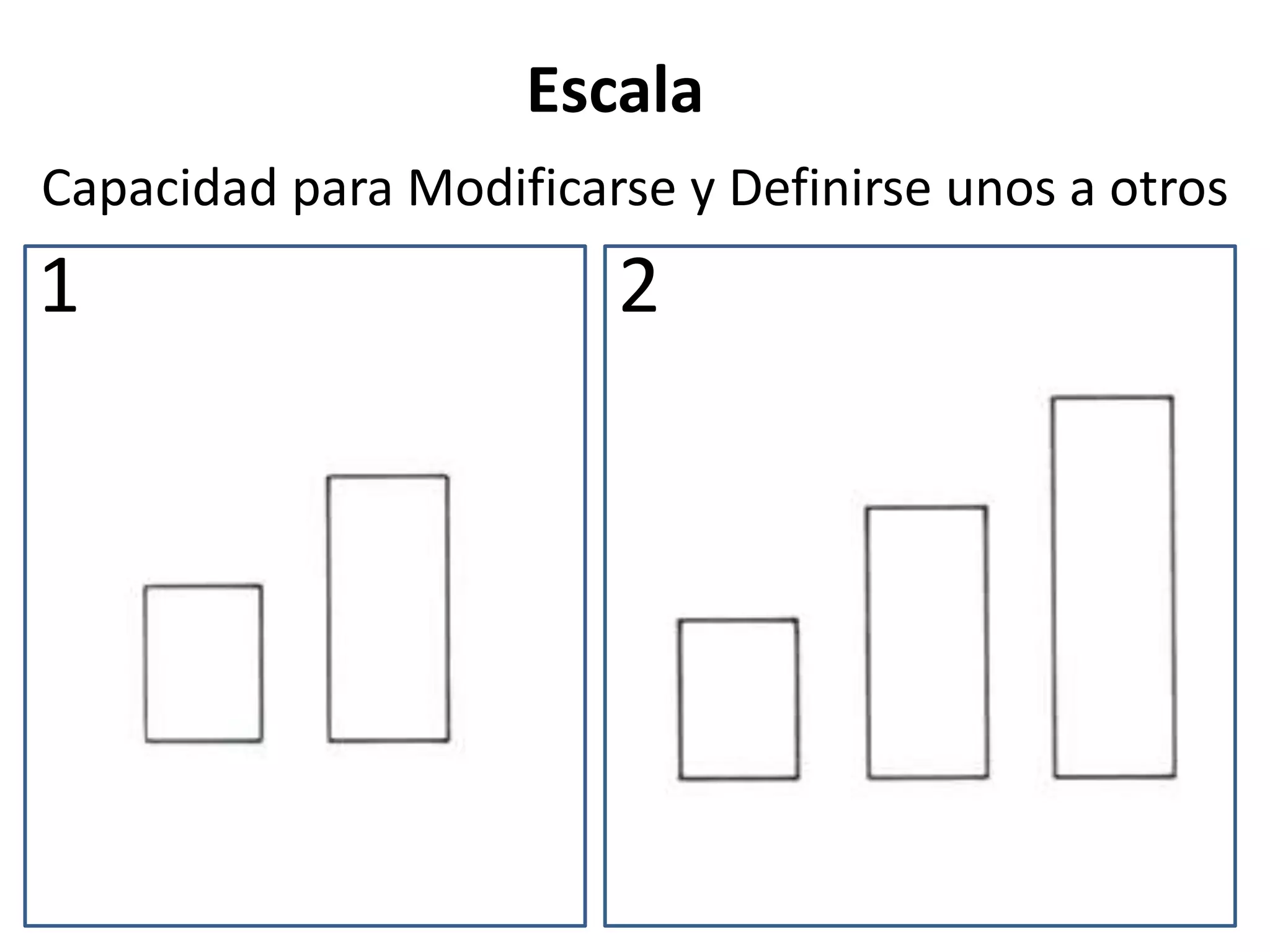Escala
Capacidad para Modificarse y Definirse unos a otros
1 2
 