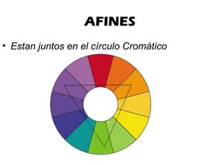 AFINES
• Estan juntos en el círculo Cromático