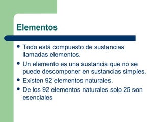 ELEMENTOS Y ÁTOMOS | PPT