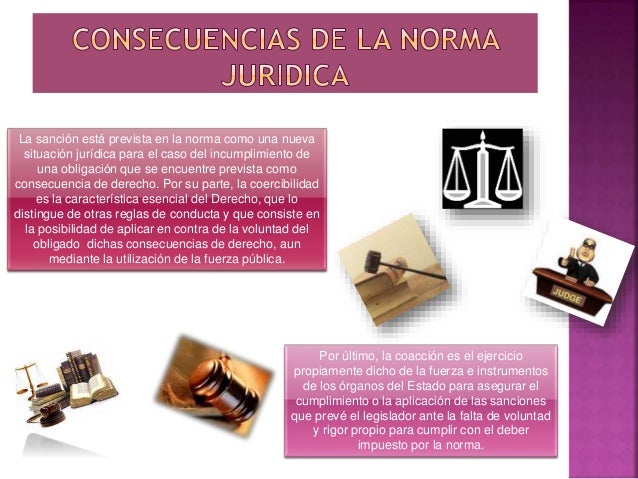 Elementos y consecuencias de la norma juridica