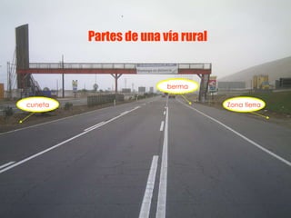 berma Zona tierra cuneta Partes de una vía rural 