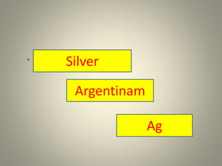 Silver
Argentinam
Ag