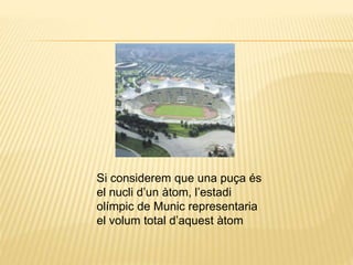 Si considerem que una puça és
el nucli d’un àtom, l’estadi
olímpic de Munic representaria
el volum total d’aquest àtom
 