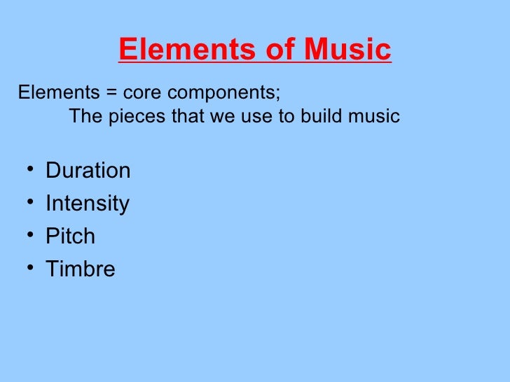 Elements And Principles Of Music