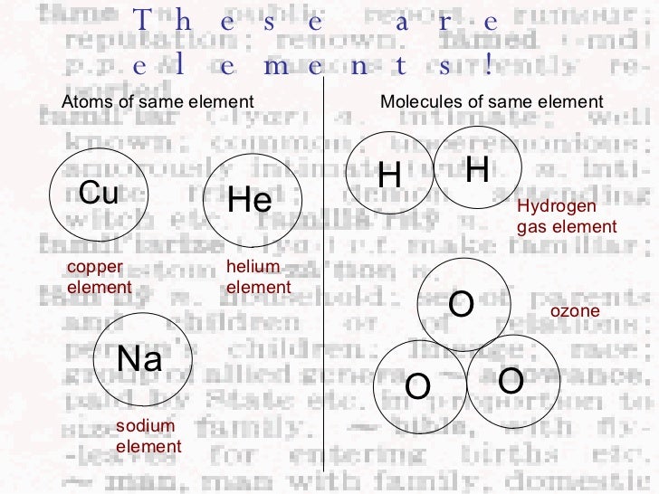 Elements, Compounds, Mixtures