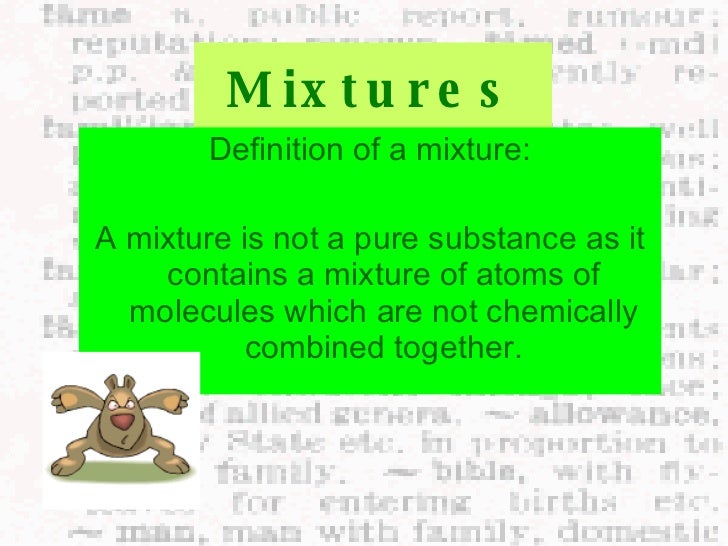 Elements, Compounds, Mixtures
