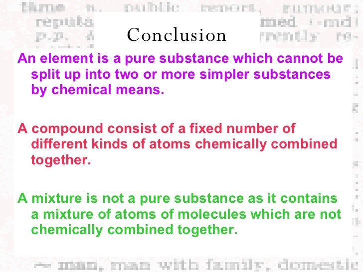 Elements, Compounds, Mixtures