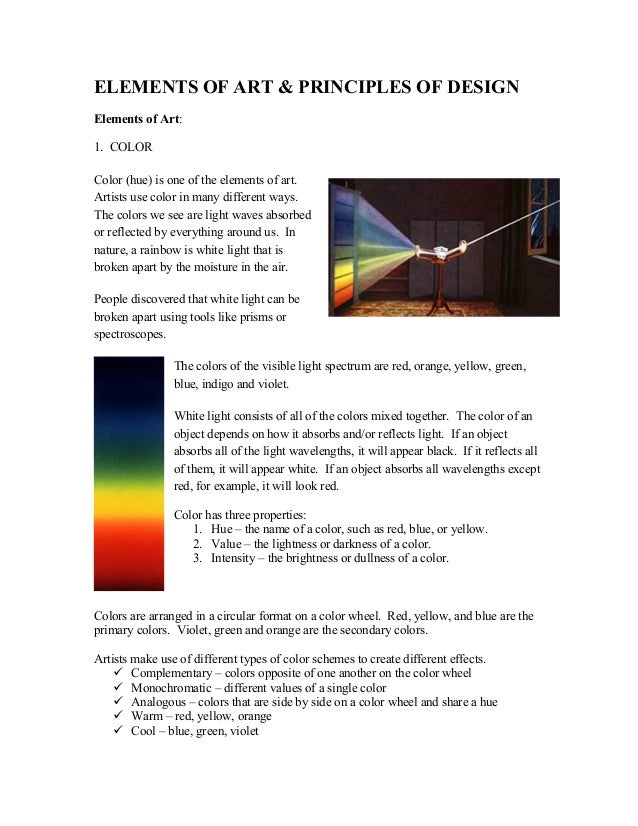 What Is The Purpose Of The Elements Of Art : Elements of art and principles design