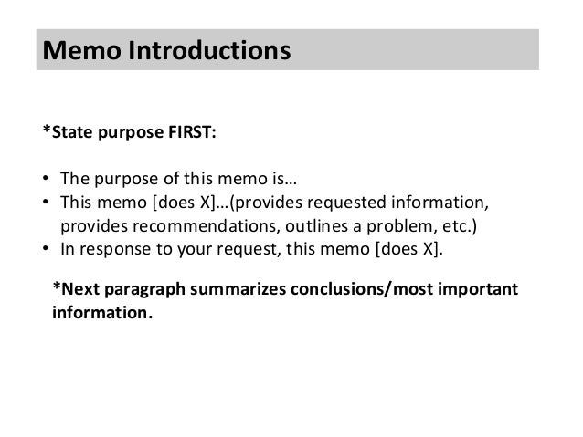 memo formatting