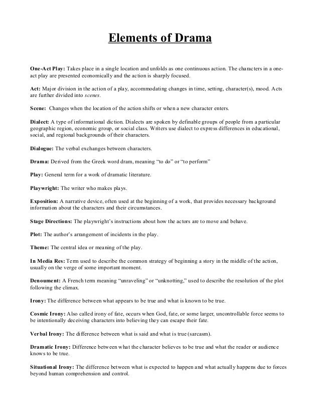 Elements of drama