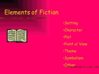 Elements of Fiction ,[object Object],[object Object],[object Object],[object Object],[object Object],[object Object],[object Object]